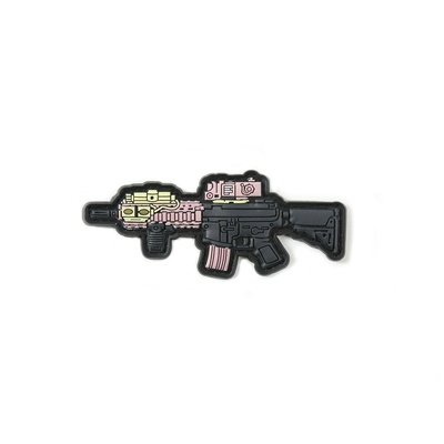 Karabin karabinowy Kształt PVC Badge Patch 3,5 &amp;#39;&amp;#39; Szerokość Materiał z gumy silikonowej dla wojska